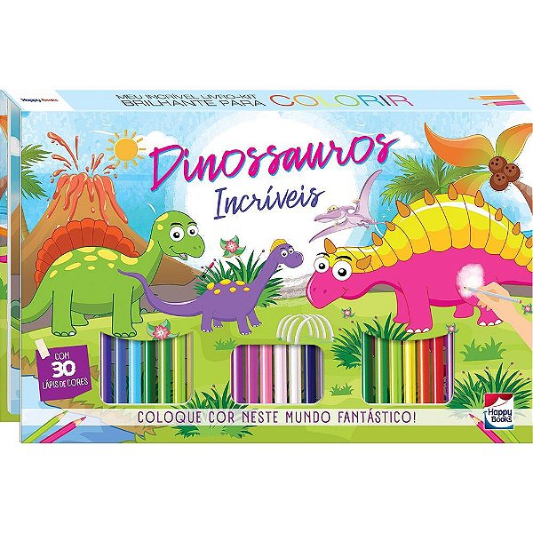 Meu Incrivel Livro-Kit Brilhante P/Colorir: Dinossauros
