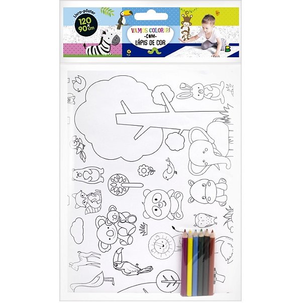 Livro-Pôster Para Colorir: Selva