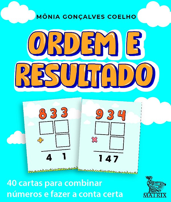 Ordem E Resultado 40 Cartas Para Combinar Números E Fazer A Conta Certa
