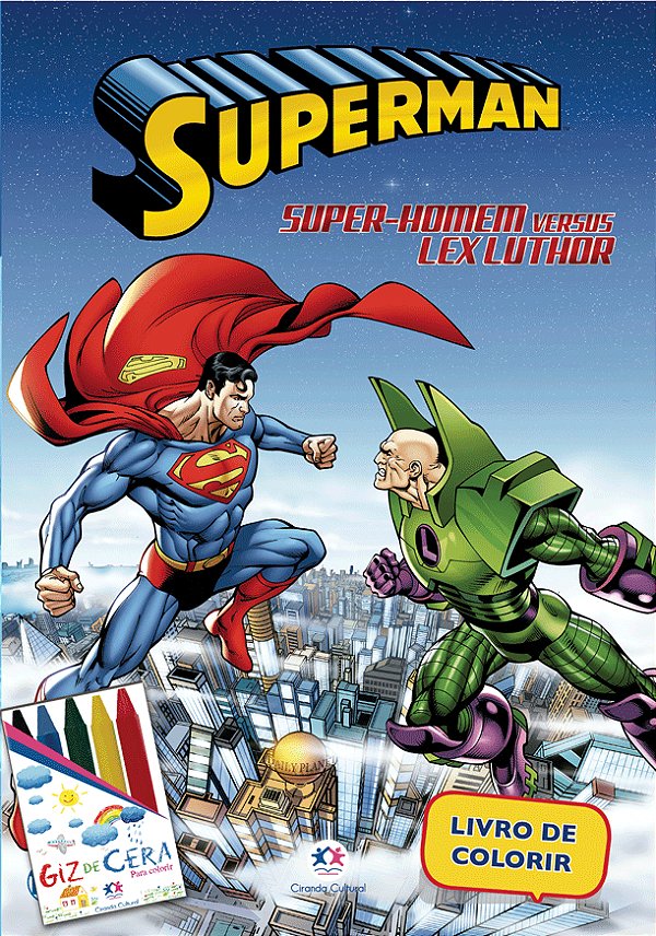Kit Médio + Giz De Cera (Sem Solapa) - Super-Homem