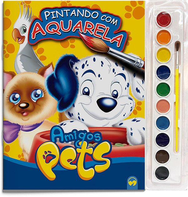 Amigos Pets Pintando Com Aquarela