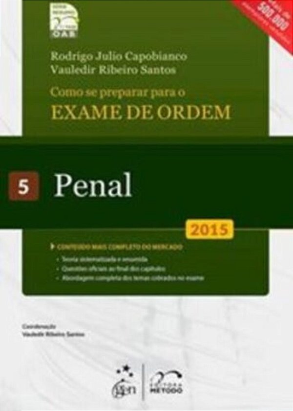 Como Se Preparar Para O Exame De Ordem - Penal - Série Resumo 1ª Fase - Volume 5 - 12ª Edição..-