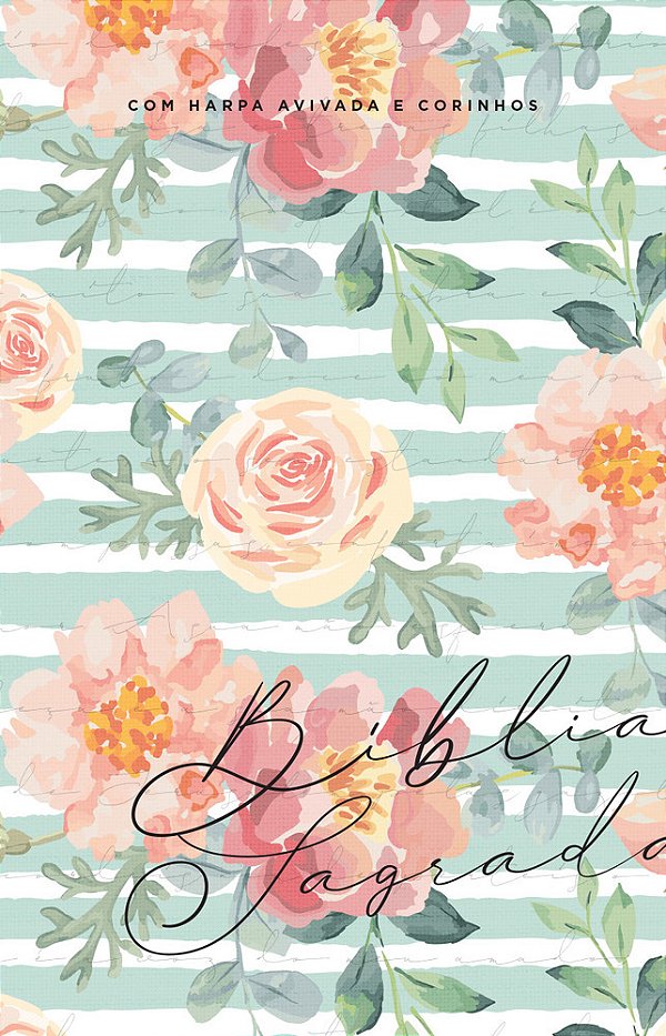 Bíblia Arc 860 Floral Cântico - Letra Normal Almeida Revista E Corrigida..-