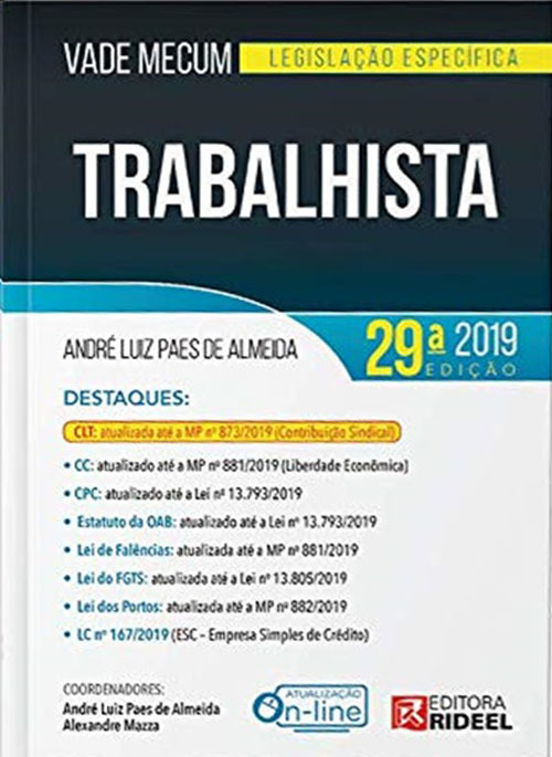 Vade Mecum Trabalhista - Legislação Específica - Livro Com Conteúdo Online - 29ª Edição..-