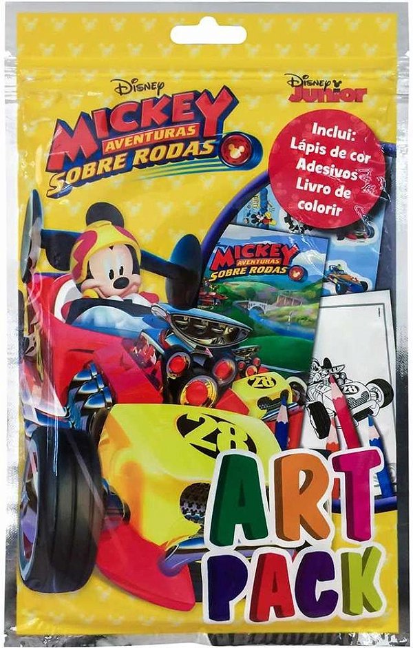 Mickey Aventura Sobre Rodas - Disney - Art Pack (Livro Com Lápis De Cor E Adesivos)..-