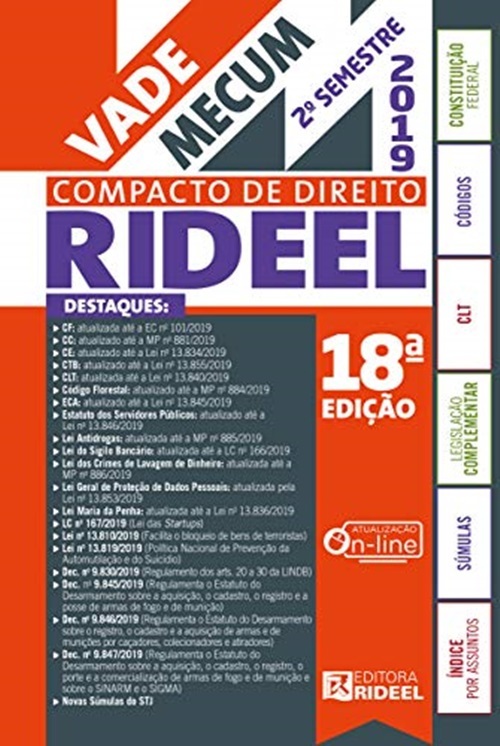 Vade Mecum Compacto De Direito – 2º Semestre 2019 - Livro Com Conteúdo Online - 18ª Edição..-