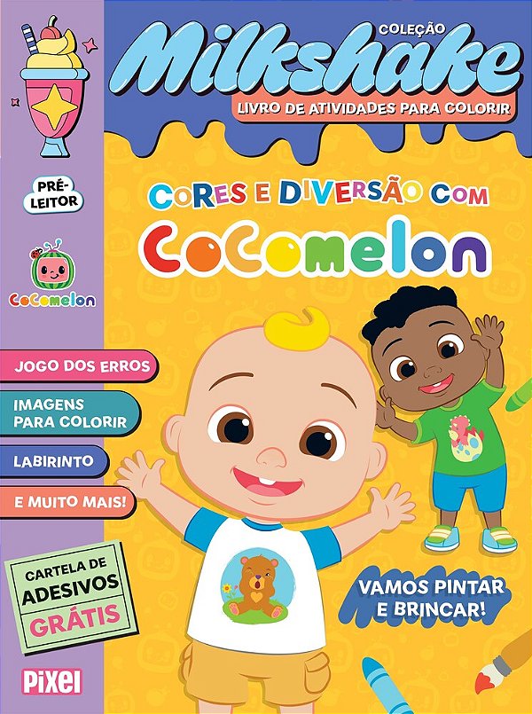 Cores E Diversão Com Cocomelon! - Coleção Milkshake Vamos Pintar E Brincar!..-