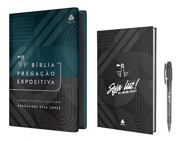 Bíblia Pregação Expositiva - Ra Capa Dura - Modelo Redenção - Edição Limitada - Moleskine + Caneta