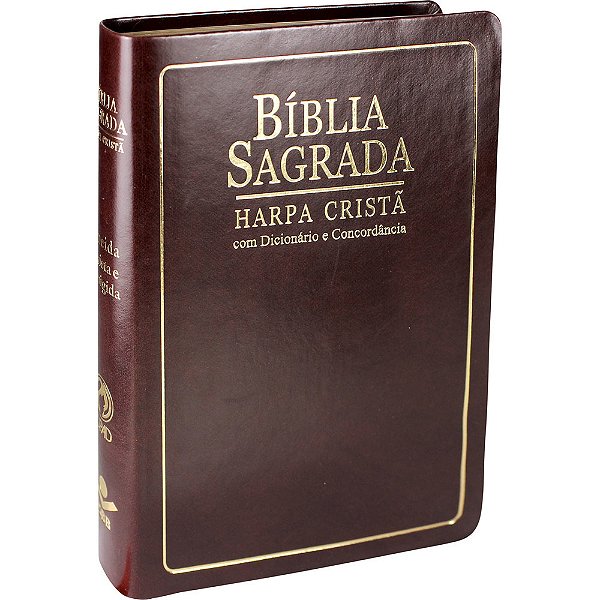 Bíblia Sagrada Letra Grande Com Harpa Cristã - Couro Sintético Marrom Nobre Almeida Revista E Corrigida (Arc) Com Letras Vermelhas
