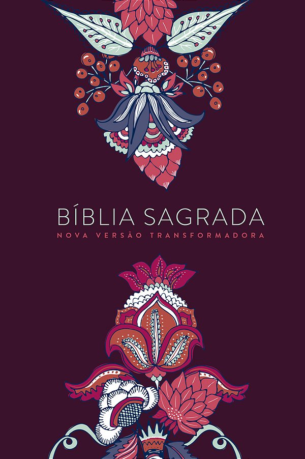 Bíblia Nvt Letra Grande - Indian Flowers Vinho Capa Soft Touch