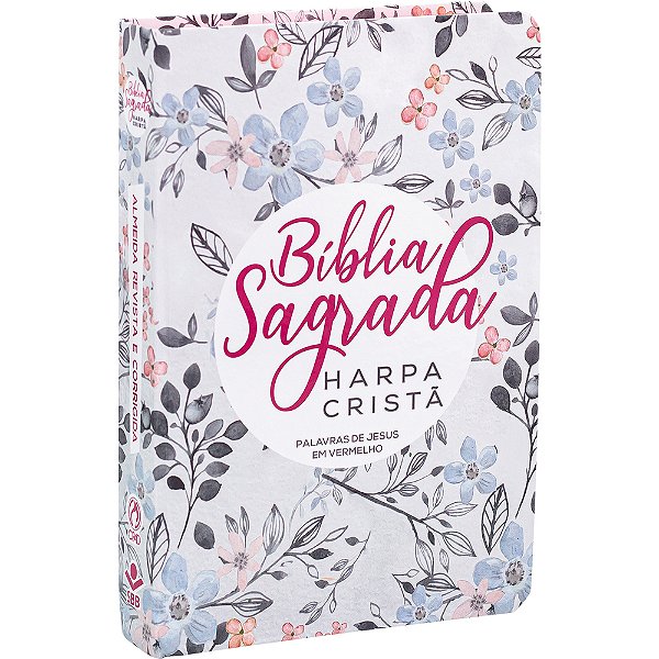 Bíblia Sagrada Letra Grande Com Harpa Cristã - Capa Semiflexível Ilustrada, Floral Almeida Revista E Corrigida (Arc)