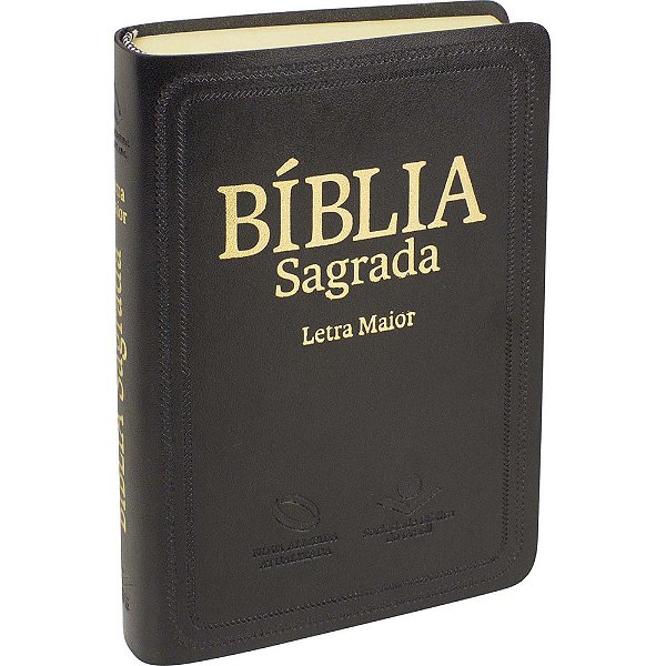 Bíblia Sagrada Letra Maior - Capa Couro Sintético Preto Nova Almeida Atualizada (Naa)