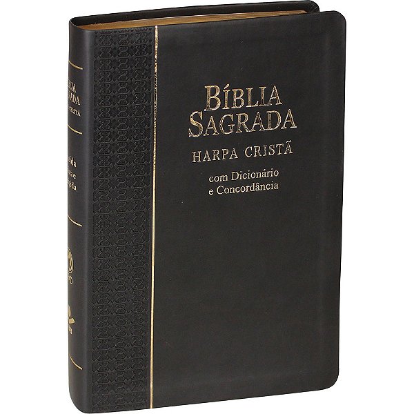 Bíblia Sagrada Letra Grande Com Harpa Cristã - Couro Sintético Preta Almeida Revista E Corrigida (Arc) Com Letras Vermelhas