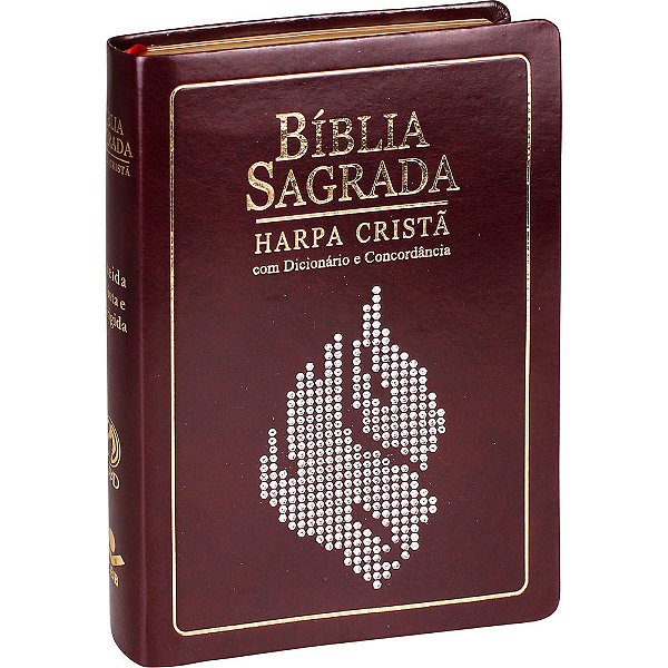 Bíblia Sagrada Letra Grande Com Harpa Cristã - Couro Sintético Vinho Nobre Almeida Revista E Corrigida (Arc) Com Letras Vermelhas