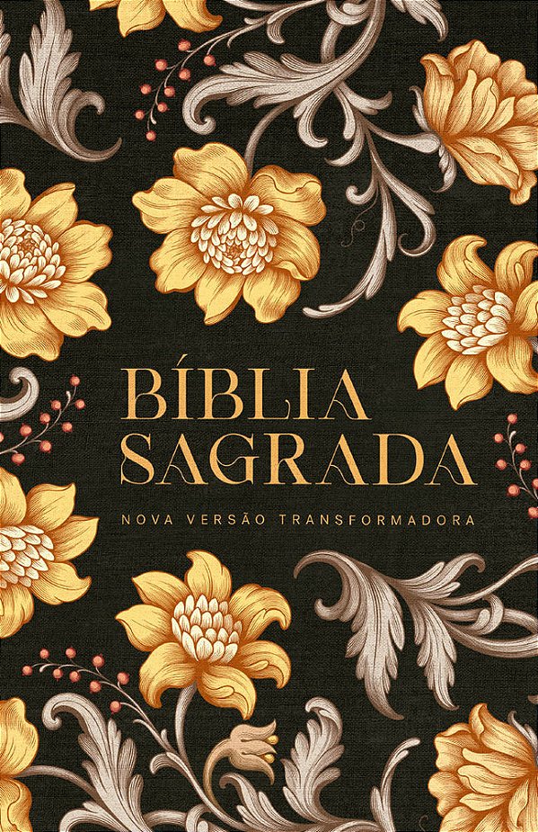 Bíblia Nvt Flores Douradas Slim - Letra Maior Nova Versão Transformadora