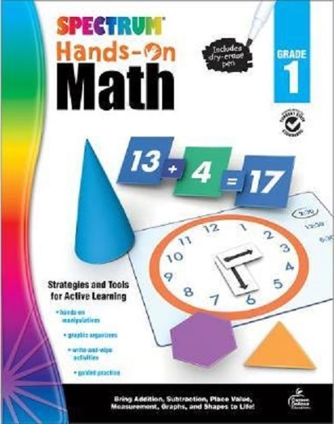 Spectrum Hands-On Math Workbook Grade 1 Paperback-..