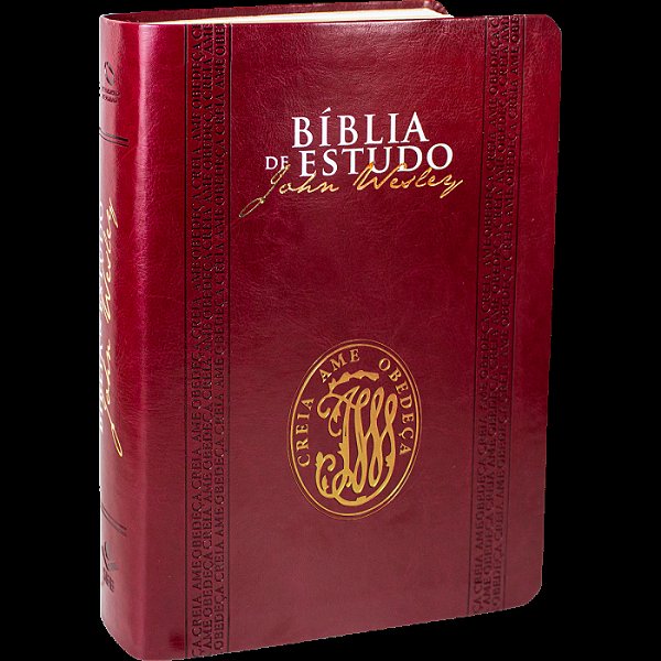 Bíblia De Estudo John Wesley - Capa Couro Sintético Vinho Nova Almeida Atualizada (Naa)