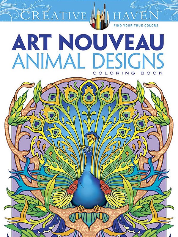 Art Nouveau Animal Designs - Creative Haven Coloring Books..-