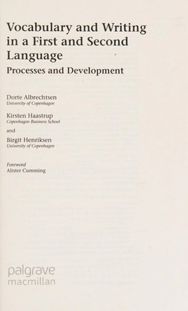 Vocabulary And Writing In A First And Second Language-..