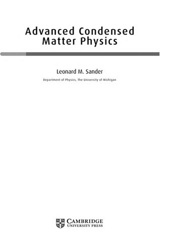 Advanced Condensed Matter Physics-..