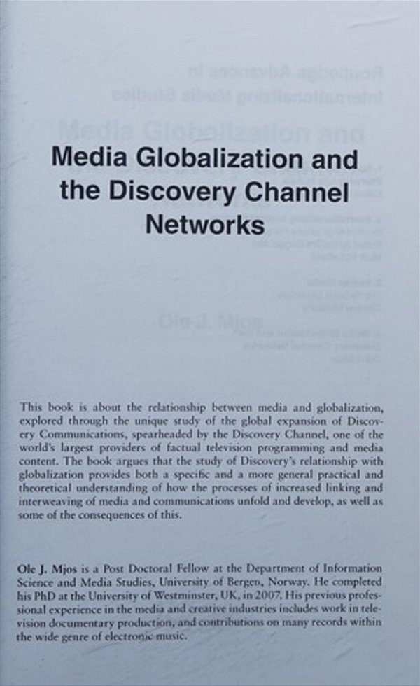 Media Globalization And The Discovery Channel Networks-..