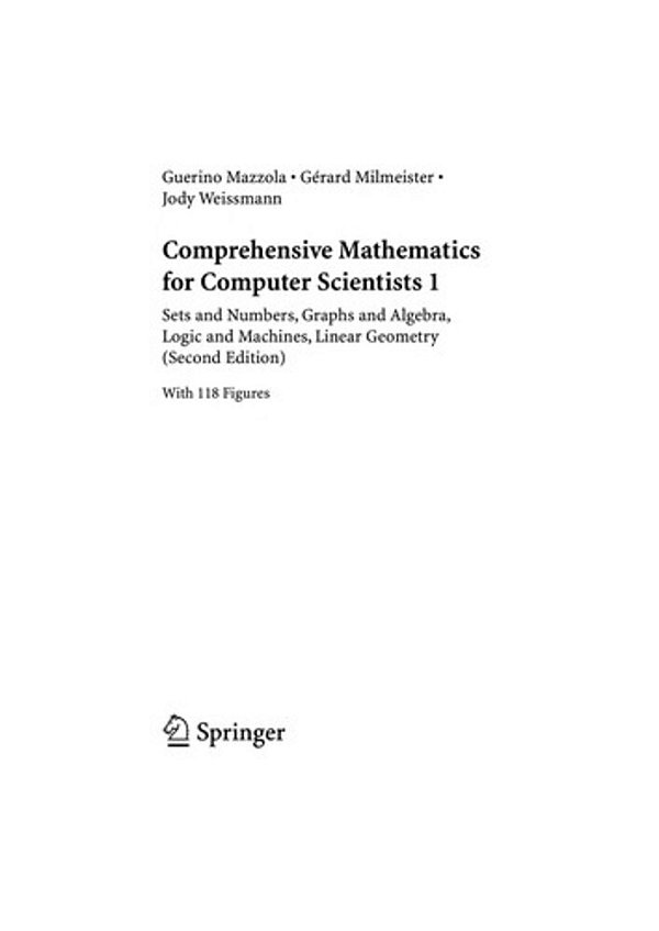Comprehensive Mathematics For Computer Scientists - Vol. 1-..