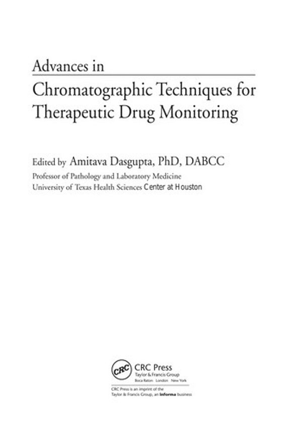 Advances In Chromatographic Techniques For Therapeutic Drug Monitoring. -..