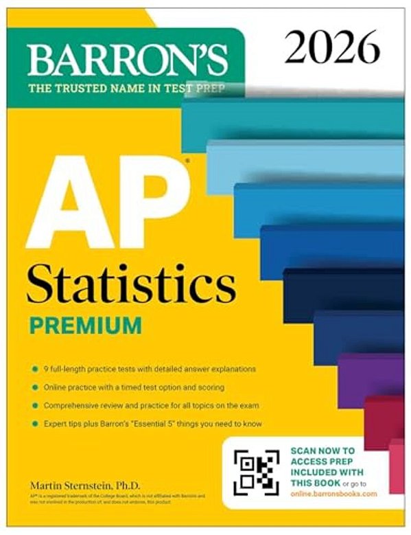 Ap Statistics Premium, 2026: Prep Book With 9 Practice Tests + Comprehensive Review + Online Practice-..