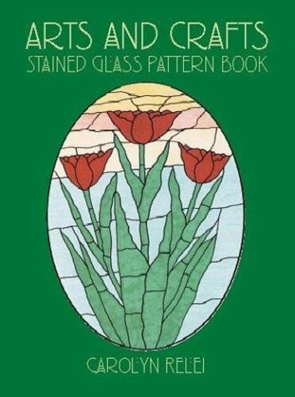 Arts And Crafts Stained Glass Pattern Book-..