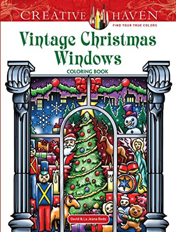Creative Haven Vintage Christmas Windows Coloring Book-..
