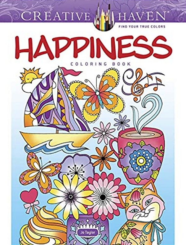 Creative Haven Happiness Coloring Book-..