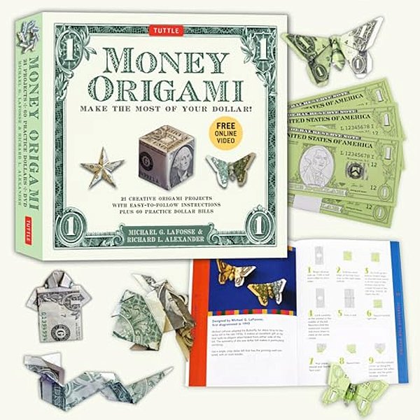 Money Origami Kit: Make The Most Of Your Dollar: Origami Book With 60 Origami Paper Dollars, 21 Projects And Instructional Video Downloads-..