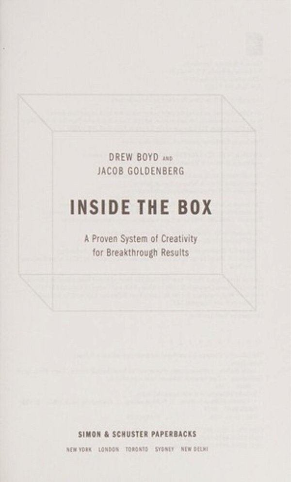 Inside The Box: A Proven System Of Creativity For Breakthrough Results-..