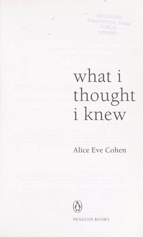 What I Thought I Knew-..