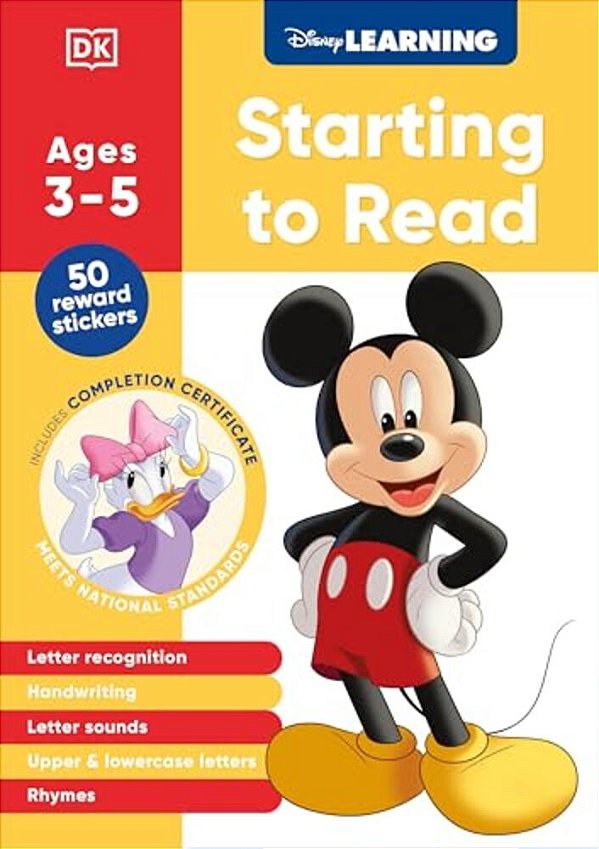 Disney Learning Starting To Read (Ages 3-5): Preschool English Handwriting, Alphabet Workbook For Kids, Curriculum-Based-..