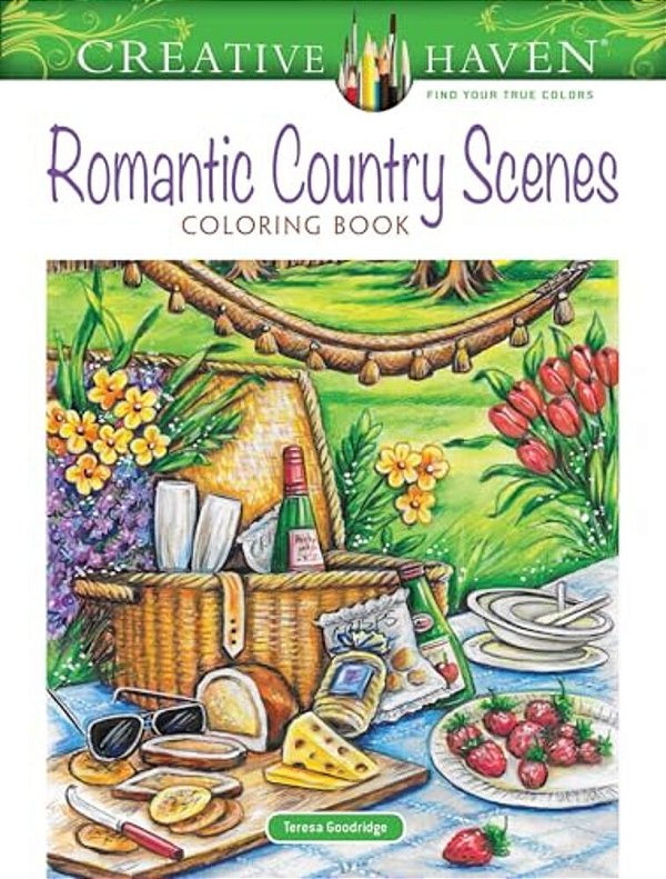 Creative Haven Romantic Country Scenes Coloring Book-..