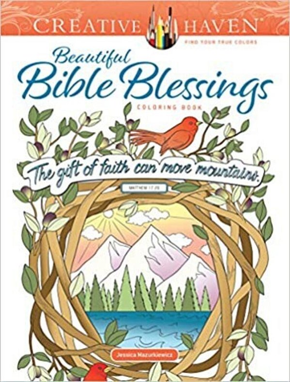 Creative Haven Beautiful Bible Blessings Coloring Book-..