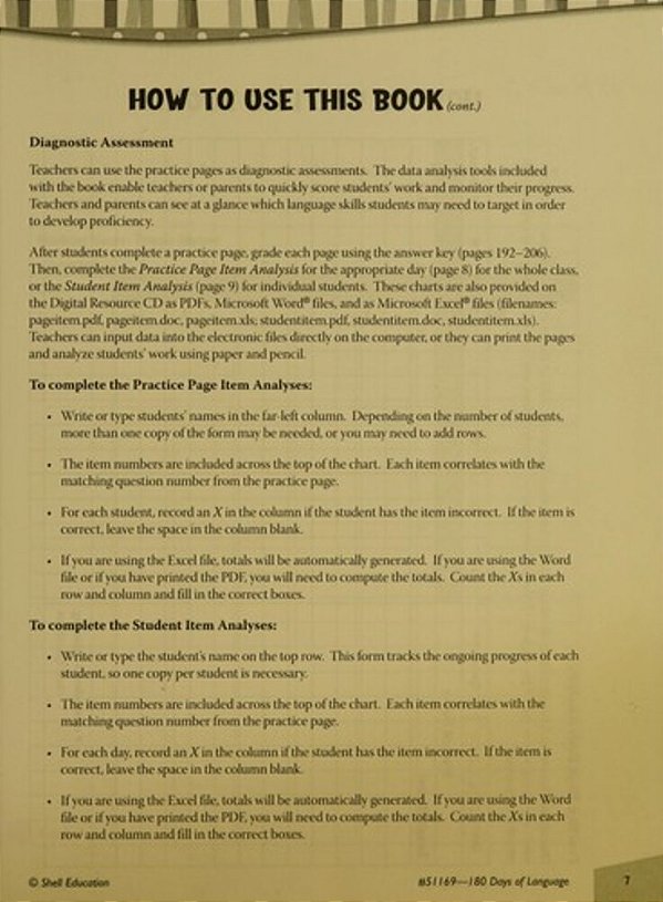 180 Days(tm) Language For Fourth Grade: Practice, Assess, Diagnose-..