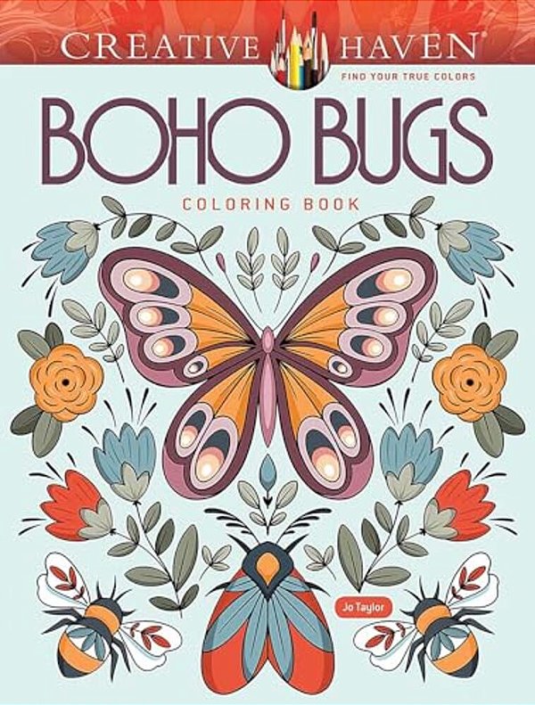 Creative Haven Boho Bugs Coloring Book-..