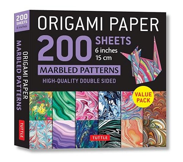 Origami Paper 200 Sheets Marbled Patterns 6 (15 Cm): Tuttle Origami Paper: Double Sided Origami Sheets Printed With 12 Different Patterns (Instruction-..