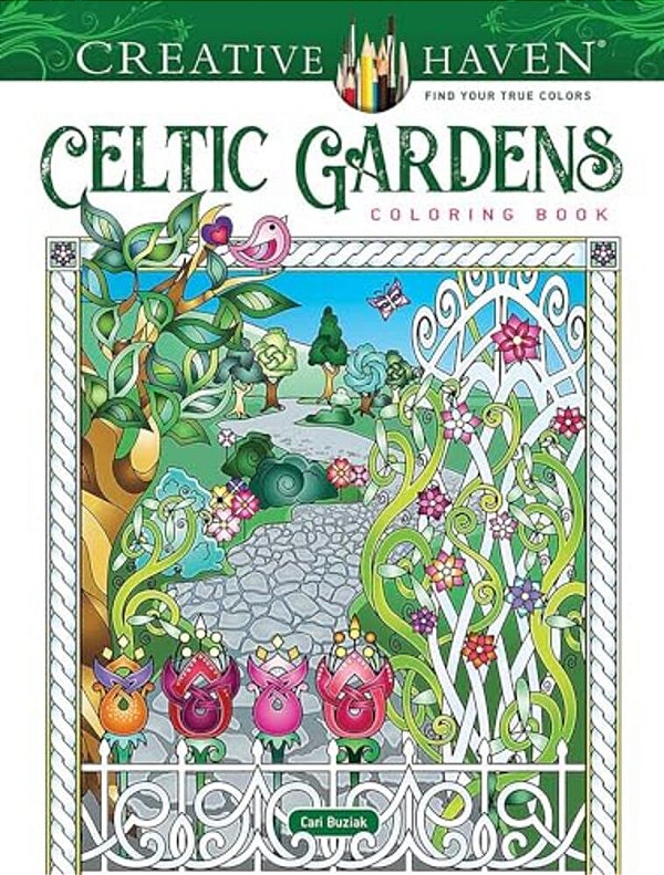 Creative Haven Celtic Gardens Coloring Book-..