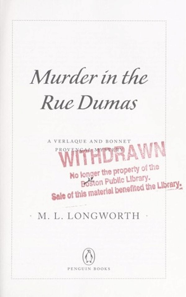 Murder In The Rue Dumas-..