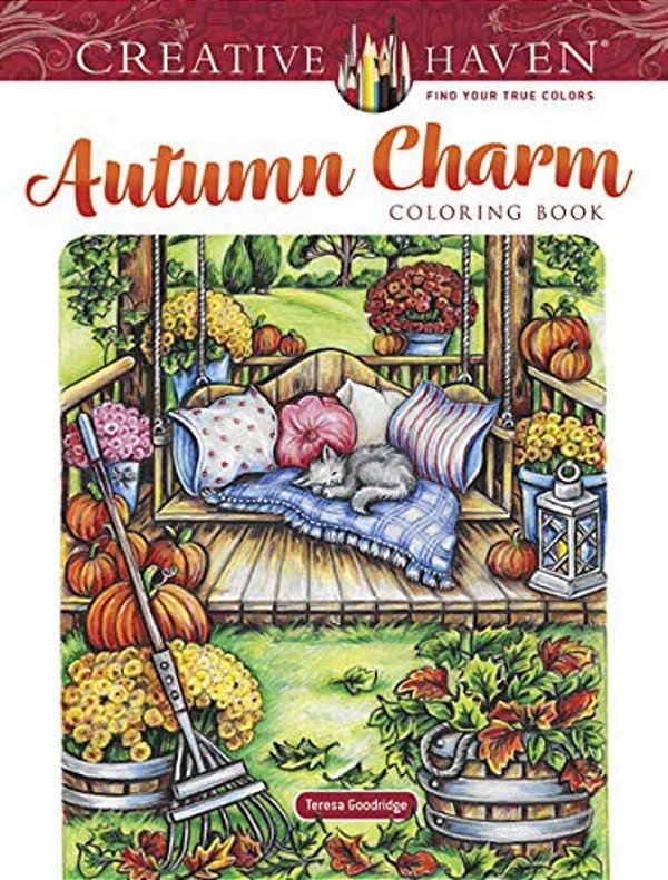 Creative Haven Autumn Charm Coloring Book-..