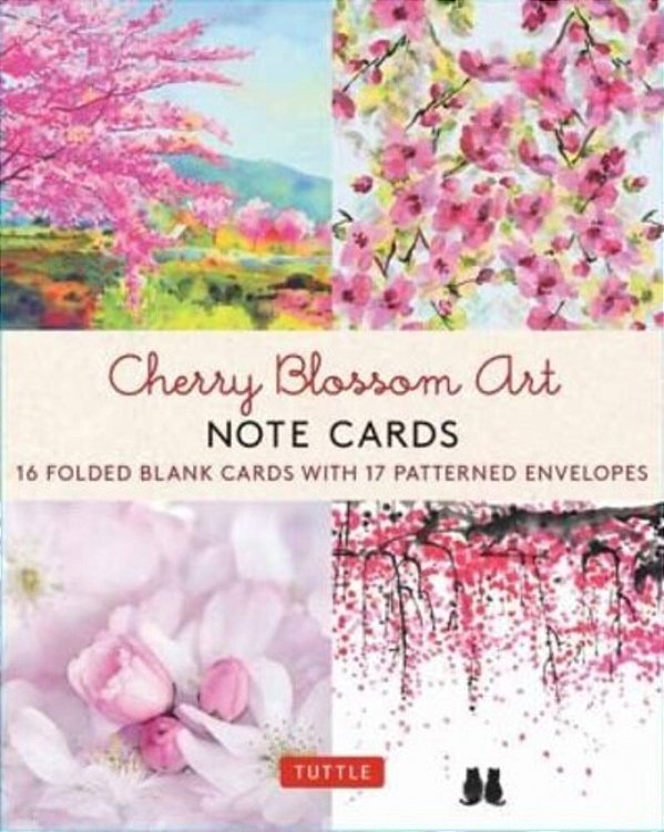Cherry Blossom Art, 16 Note Cards: 16 Different Blank Cards With Envelopes In A Keepsake Box!-..