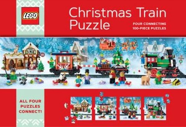 Lego Christmas Train Puzzle: Four Connecting 100-Piece Puzzles-..