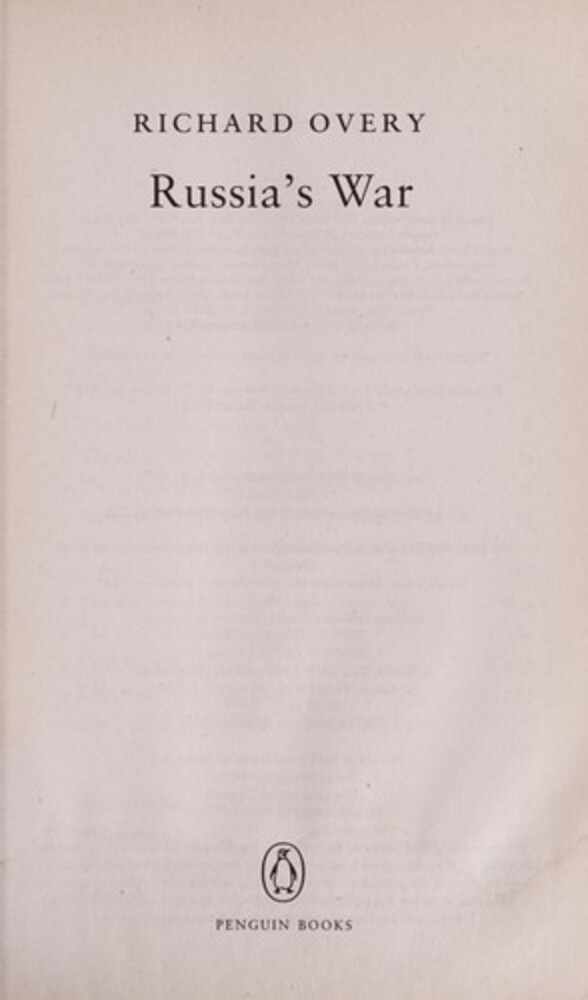 Russia's War: A History Of The Soviet Effort: 1941-1945-..