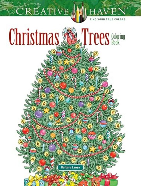 Creative Haven Christmas Trees Coloring Book-..