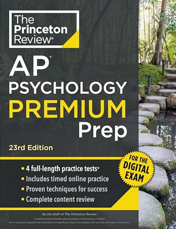 Princeton Review Ap Psychology Premium Prep, 23Rd Edition: 4 Practice Tests + Digital Practice Online + Content Review-..