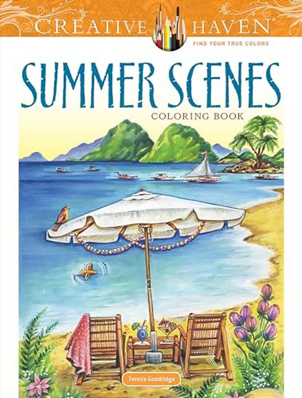 Creative Haven Summer Scenes Coloring Book-..