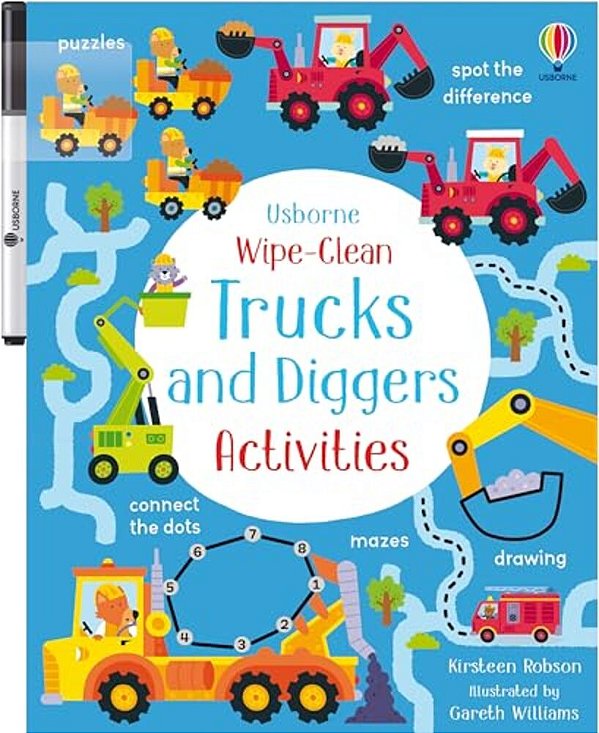 Wipe-Clean Trucks And Diggers Activities-..